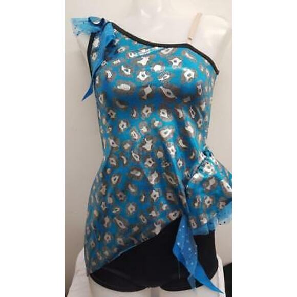 Dance Costume Curtain Call   Medium Adult Turquoise Jazz - Picture 1 of 8